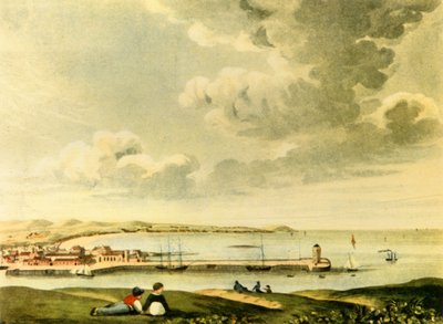 "A View of the Bay and Pier of Douglas, Isle of Man", 1800-talet, 1946. av J. Burman