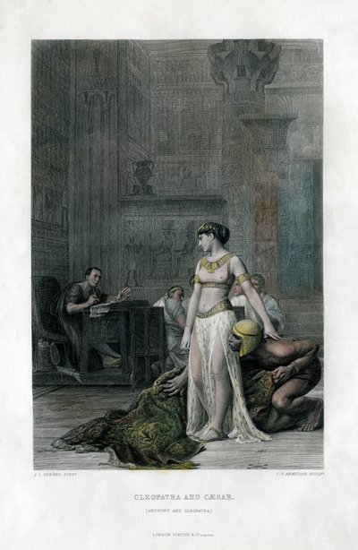 Cleopatra och Caesar Antony och Cleopatra, 1800-talet av J. C. Armytage