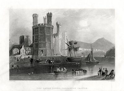 The Eagle Tower, Carnarvon Castle, Caernarfon, North Wales, 1860 av J. C. Armytage