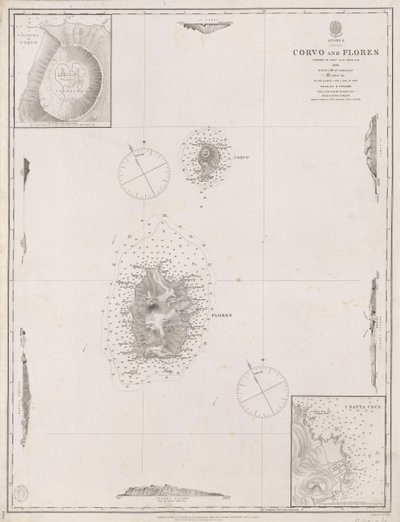 Azorerna Corvo och Flores. Uppmätt av kapten A.T.E Vidal R.N 1844. av J. & C. Walker
