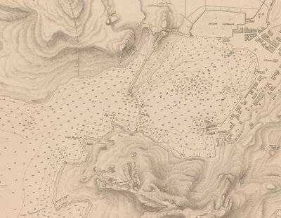 Grekland, Peiraeus eller Port Drako undersökt av kommendörkapten Thomas Graves, H.M.S. Beacon 1840, [Detalj] av J. & C. Walker