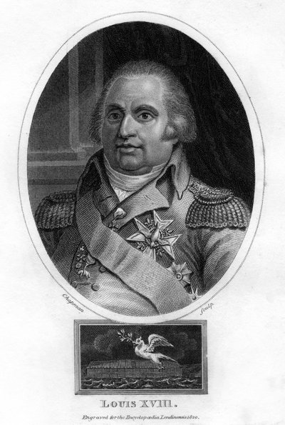 Ludvig XVIII, kung av Frankrike, 1820. av J. Chapman