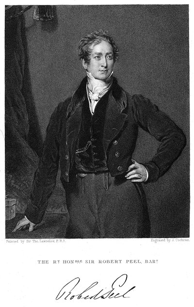 Robert Peel, brittisk statsman från 1800-talet av J. Cochran