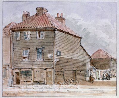Vy över ett gammalt hus i High Street, Lambeth av J. Findley