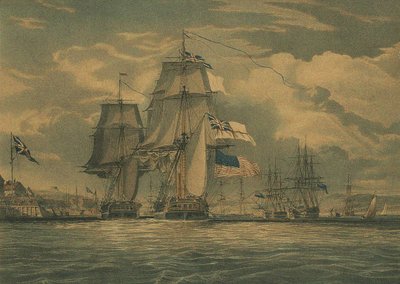 HMS Shannon erövrar USS Chesapeake, 1 juni 1813, 1813 av J. G. C. Schetly