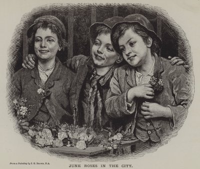 Junirosor i staden (gravyr) av J. Gillis Brown