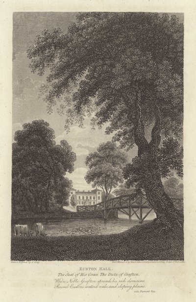 Robert Bloomfield, poet: Euston Hall (gravyr) av J. Greig
