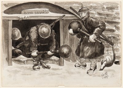 "Och de sa till oss att kriget skulle vara över till jul, ett "är vi bär" pudder till Fritz istället för att bära våra egna på "ome" av J. Griffiths
