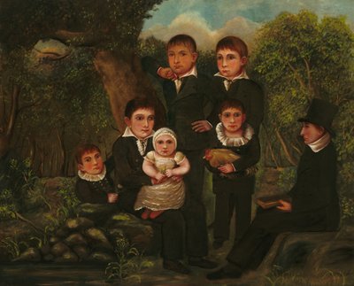 Abraham Clark och hans barn, 1822. av J. H.