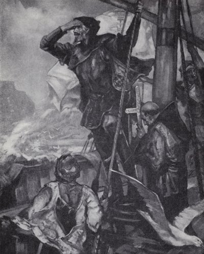 Den portugisiske upptäcktsresanden Vasco da Gama ser Godahoppsudden på sin resa till Indien av J. H. Amschewitz