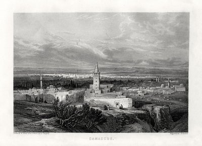 Damaskus, Syrien, 1800-talet av J. H. Kernot