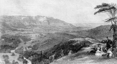Utsikt från Box Hill, med utsikt mot Norbury, Surrey, 1800-talet. av J. H. Kernot