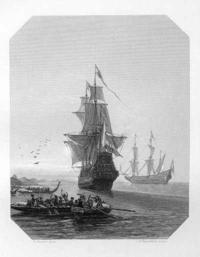 Abel Tasman, holländsk sjöfarare, upptäcktsresande och köpman från 1600-talet, c1870 av J. H. Rennefeld