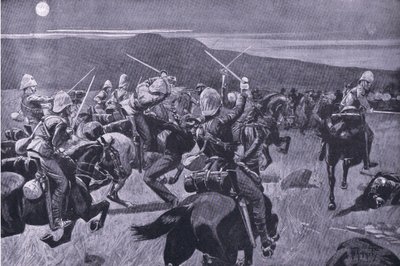 Moonlight charge of the 19th Hussars nr Steenkampsberg , illustration från After Pretoria: The Guerilla War