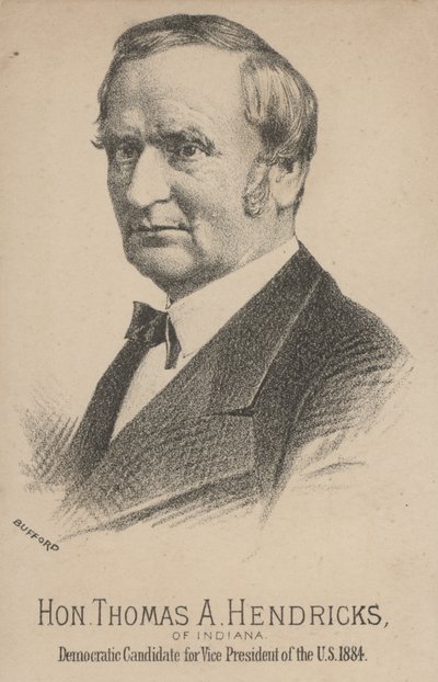 Thomas A Hendricks från Indiana, demokratisk kandidat till vicepresident i USA av J. H. and Co. Bufford