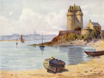 La Tour Solidor, St Servan (färg litho) av J. Hardwicke Lewis