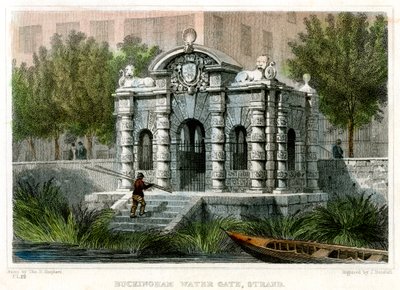 Buckingham Water Gate, Strand, Westminster, London, 1830. av J Henshall