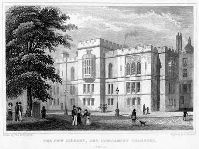 The New Library and Parliament Chambers, Temple, London, 1829. av J Hinchcliff