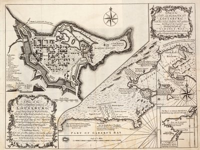 En plan över staden och hamnen i Louisburg, Cape Breton av J. Hinton