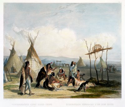 En Sioux-hövdings begravningsställning nära Fort Pierre av J Hurlimann