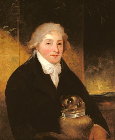 Venanzio Rauzzini med sin hund Turk, c.1795 av J. Hutchison