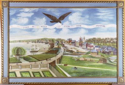 Utsikt över New Orleans från Plantage of Marigny, 1803 av J. L. Bouquet de Woiseri