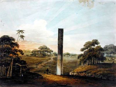 Pre-Asokan-pelaren i Araraj, norra Bihar av J. Lt HM 24th Regt Harris