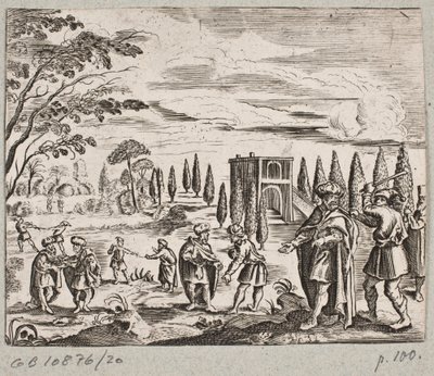 Illustration till Adam Olearius, "Persian Rosenthal av en genial poet Schich Saadi […]", Schleswig 1660 av J. Muller