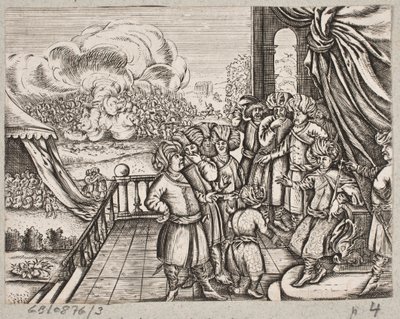 Illustration till Adam Olearius, "Persian Rosenthal av en genial poet Schich Saadi […]", Schleswig 1660 av J. Muller