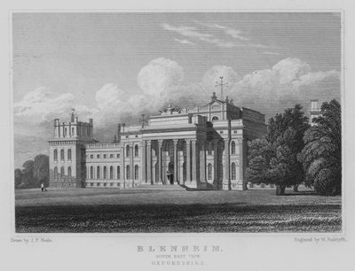 Blenheim, South East View, Oxfordshire (gravyr) av John Preston Neale