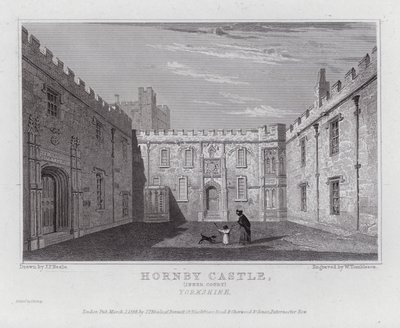 Hornby Castle, Inner Court, Yorkshire (gravyr) av John Preston Neale