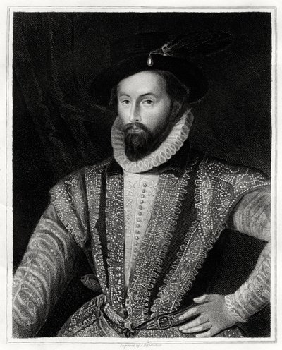 Sir Walter Raleigh, 1860 av J. Posselwhite