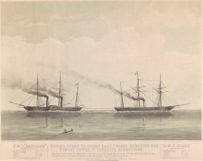 HMS "Basilisk" och HMS "Niger" den 20 juni 1849, ca 1849 (litografi) av J. R. Jobbins