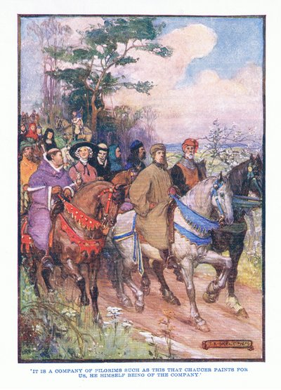 Det är ett sällskap av pilgrimer, från English Literature pub.by T C & EC Jack, c.1920 av J. R. Skelton