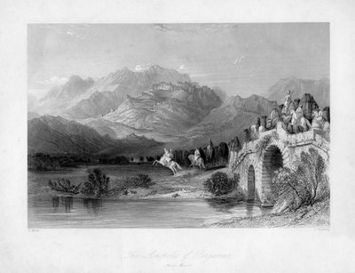 Akropolis i Pergamum Bergama, Turkiet, 1800-talet. av J. Redaway