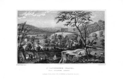 St Catherines Chapel, Guildford, Surrey, 1829. av J. Rogers