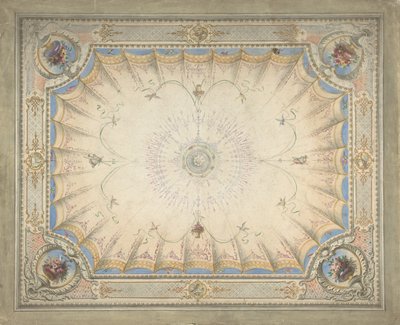 Takdesign för Boudoir, Ardgowan, ca. 1868. av J. S. Pearse.