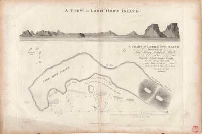 Ett sjökort över Lord Howe Island av J. Stockdale