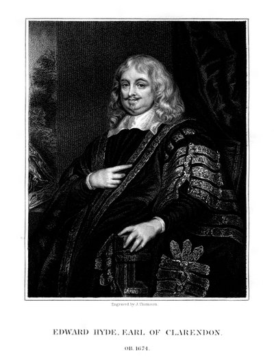 Edward Hyde, 1:e earl av Clarendon, engelsk historiker och statsman, 1824. av J. Thomson