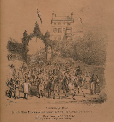 Ingången till deras R.H.H. Hertiginnan av Kent och prinsessan Victoria till Hastings av J. Thorpe