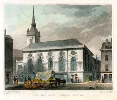 Church of St Michael Queenhithe, City of London, 1831. av J. Tingle