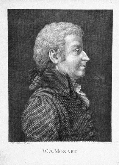 Wolfgang Amadeus Mozart, ca 1825 av J. W. Schmidt