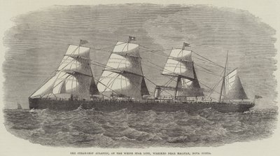 Ångfartyget Atlantic från White Star Line, som förliste nära Halifax, Nova Scotia. av J. Wells