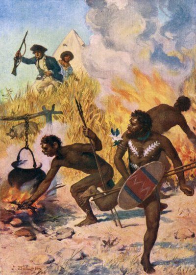 De gjorde en runda i vindriktningen och tände eld på gräset. av J. Williamson