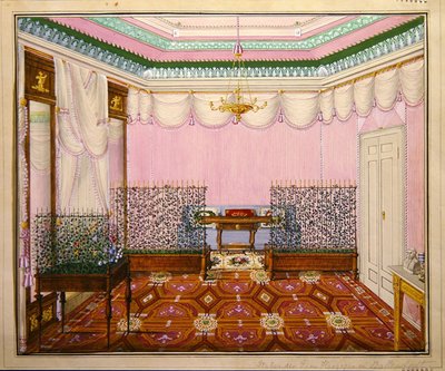 Ett nyklassiskt Biedermeier-skrivrum i Schloss Ballenstedt, Saxe-Anhalt av J. Willing