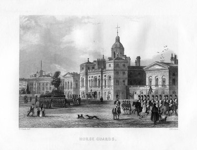 Horse Guards, London, 1800-talet. av J. Woods