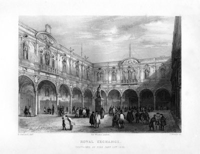 The Royal Exchange, London, 1800-talet. av J. Woods