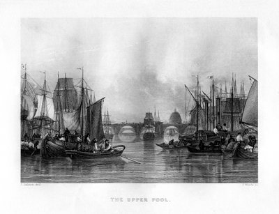 The Upper Pool, London, 1800-talet. av J. Woods