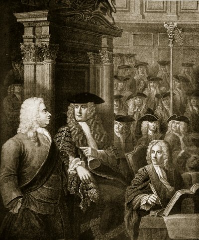 Underhuset under Walpoles tid, illustration från "Hutchinson