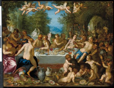Gudarnas högtid: Bacchus och Ariadnes äktenskap av J. and Rottennhammer Hans I Brueghel